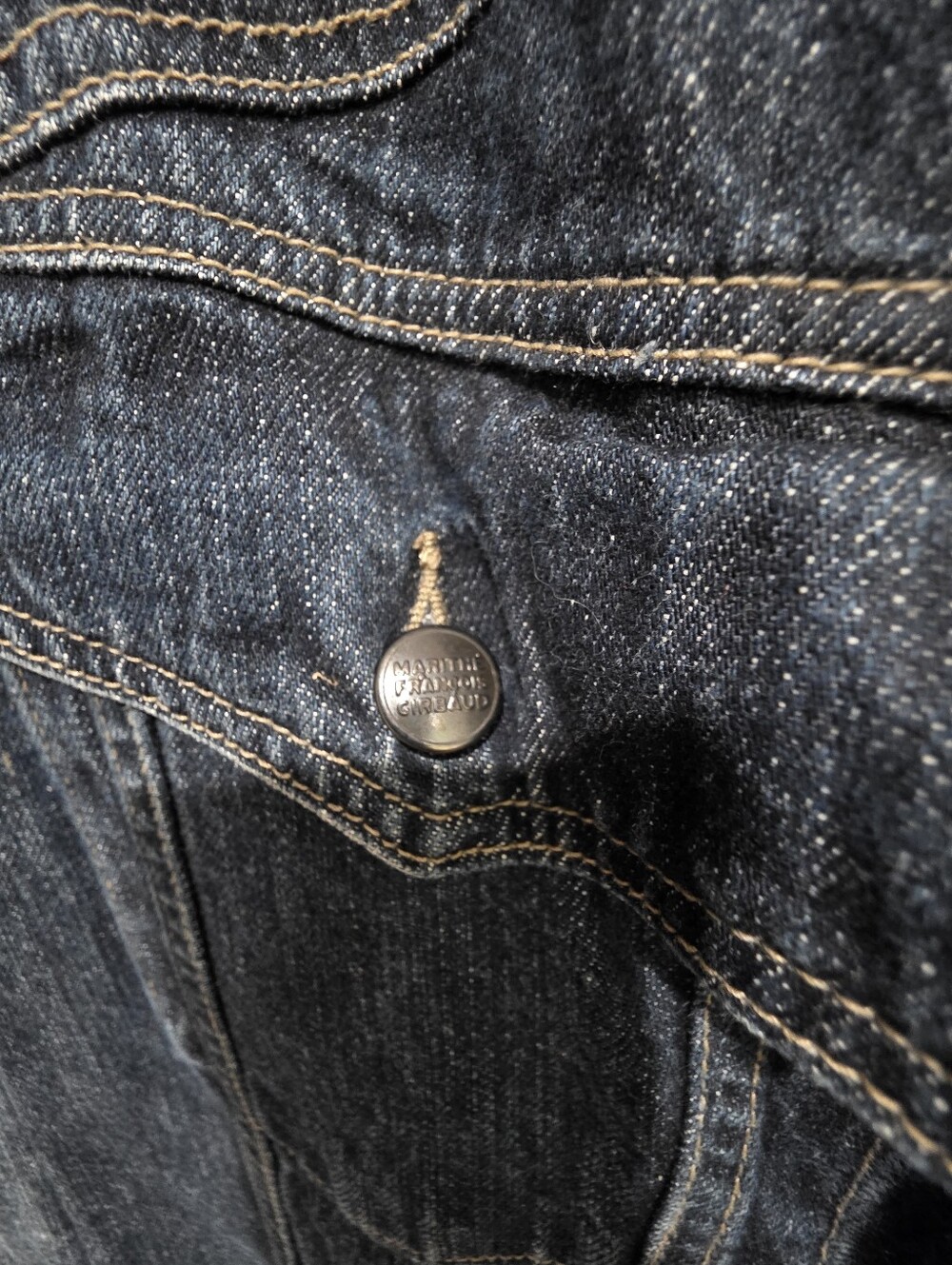 Vintage Marithé François Girbaud Dark Wash Denim Zip Jacket Men's XXXL 3XL 90s - Picture 8 of 12